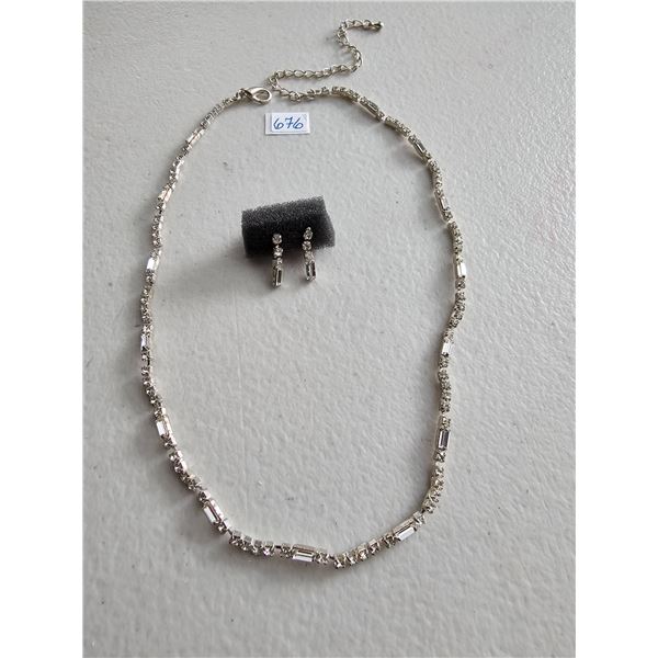 Silver toned Necklace and Earrings