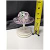 Image 2 : A24-55055 Fenton Rosemark Hand Painted Signed Hat w/ Stand Limited Edition