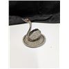 Image 1 : EP-Zinc Alloy Silver Swan Decor w/ Red Jewel Eyes
