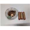 Image 2 : Stoneware Like Coin/Key Holder Dish w/ Frog Design w/ Canadian Pennies
