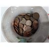 Image 3 : Stoneware Like Coin/Key Holder Dish w/ Frog Design w/ Canadian Pennies