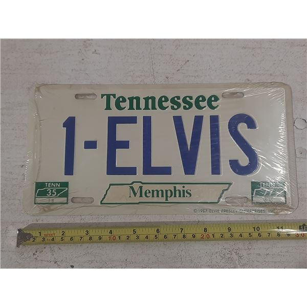 Elvis Presley "1-ELVIS" Memphis Tennessee Metal License Plate.