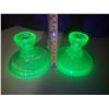 Image 2 : (2) Uranium Candle Holders.