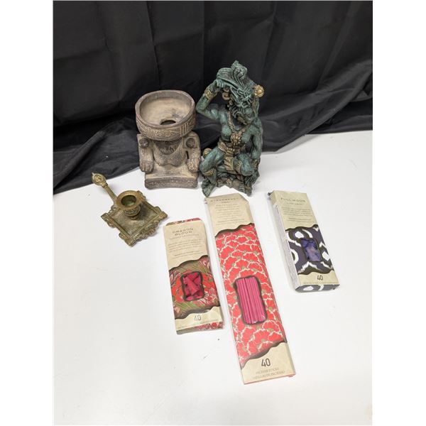 India Brass Candle Holder and etc. As Shown