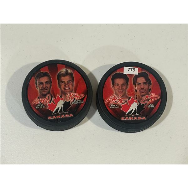Team Canad Hockey Pucks - Blake / Pronger - Kariya / Sakic
