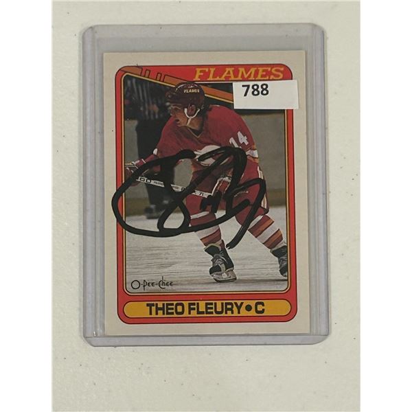 Theo Fleury - Autographed Hockey Card
