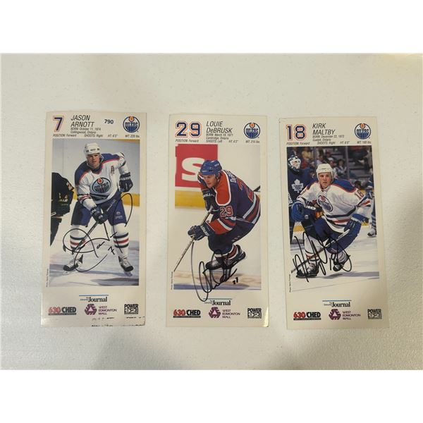 Autographed Edmonton Oiler Hockey Cards (3)