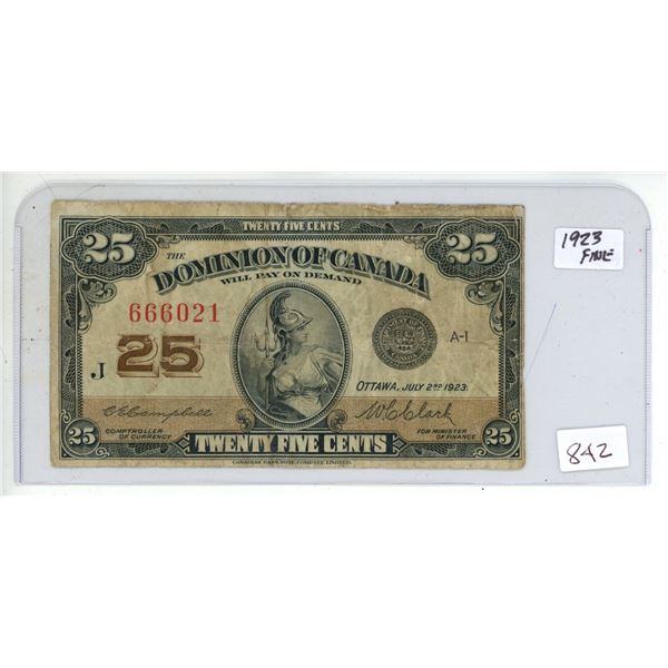 1923 25 Cent Note