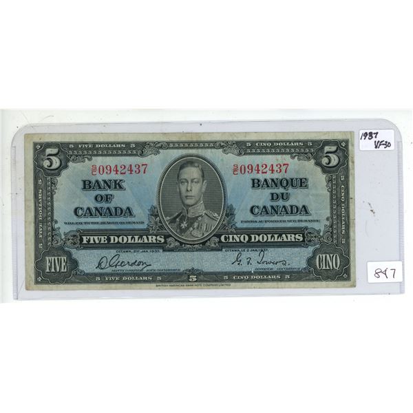 1937 Five Dollar Bill