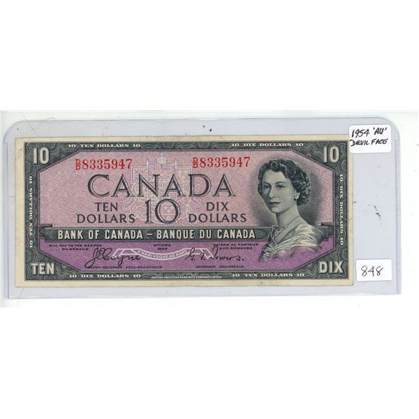 1954 "Devil face" Ten Dollar Bill