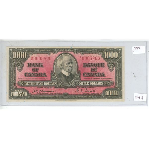 1937 Reproduction One Thousand Dollar Bill