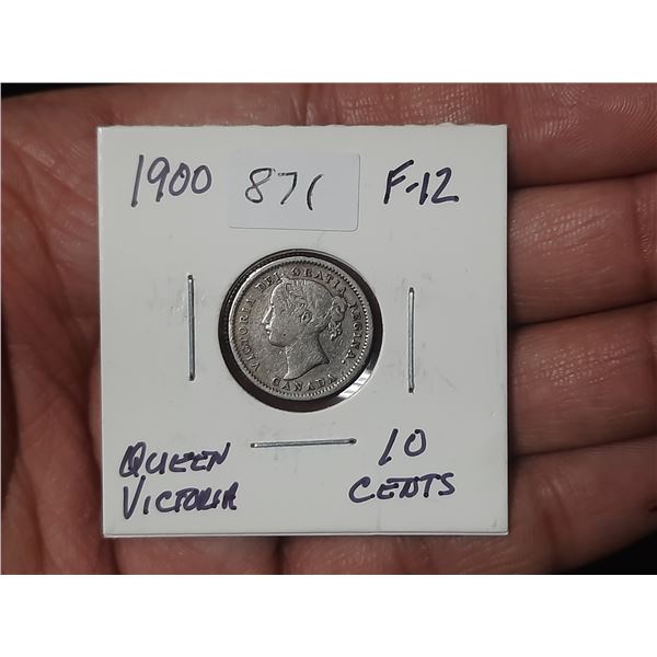 1900 Queen Victoria 10 Cents