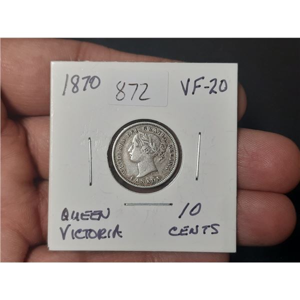 1870 Queen Victoria 10 Cents