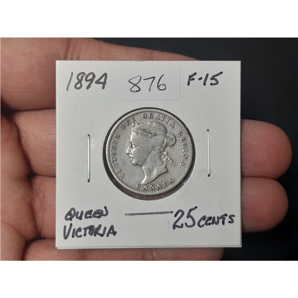 1894 Queen Victoria 25 Cents