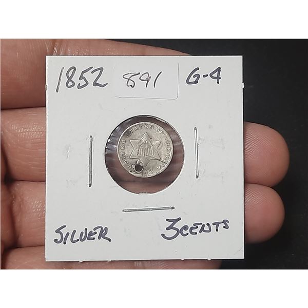 1852 Silver 3 Cents