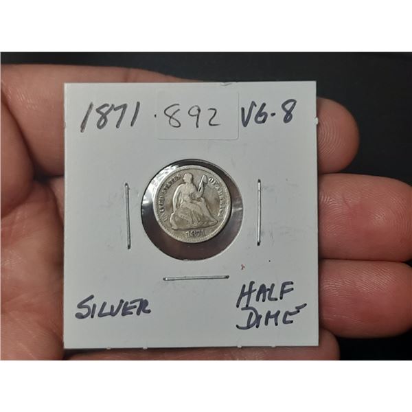 1871 Half Dime USA