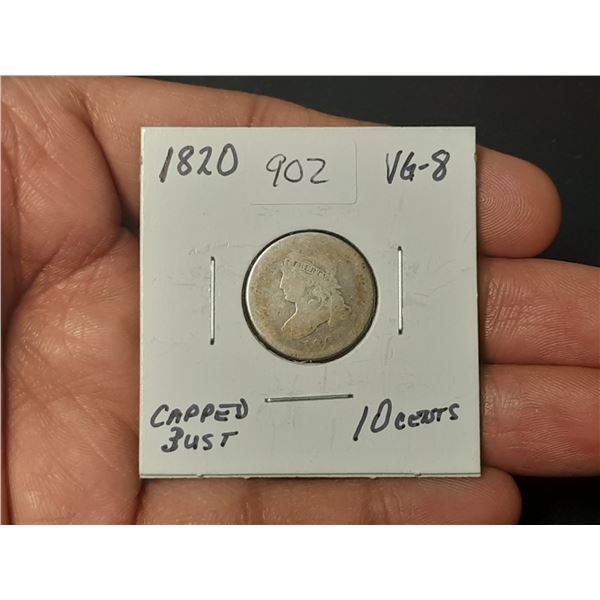 1830 Capped Bust Silver 10 Cents