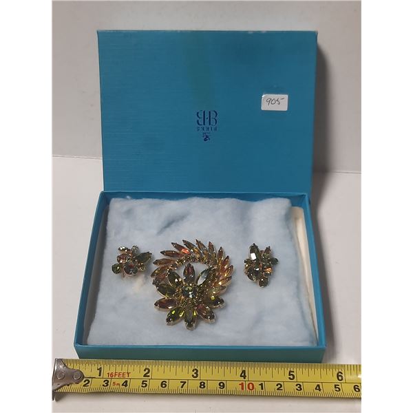 Vintage Brooch and Earing Set