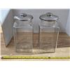 Image 1 : 2 vintage square glass candy jars