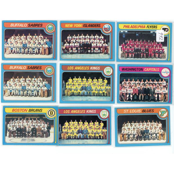 (9) 1979/80 O-Pee-Chee NHL Partially Checked Check-Lists
