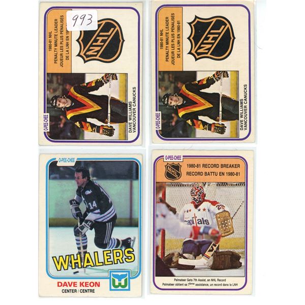 (4) 1981/82 O-Pee-Chee NHL Hockey Cards