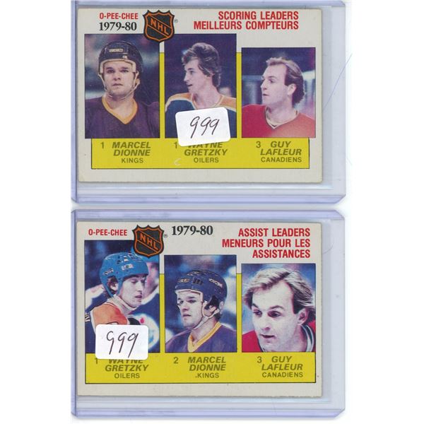 (2) 1980/81 O-Pee-Chee #162 & #163 Gretzky etc.