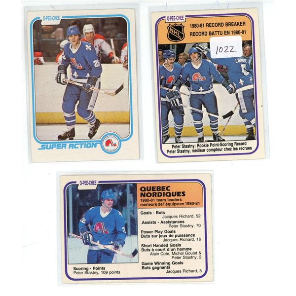 (3) 1981/82 O-Pee-Chee Stastny NHL Cards (#’s 286,287,395)