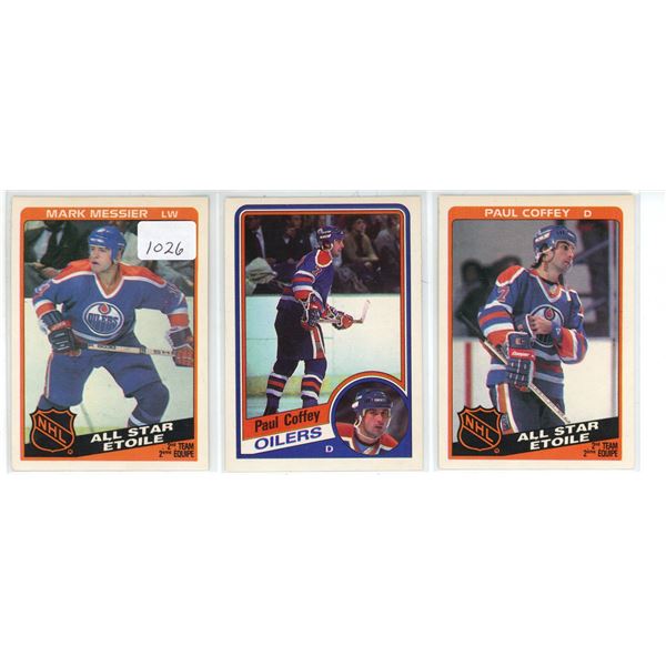 (3) 1984/85 O-Pee-Chee Paul Coffee (#217, #239) & Messier (#213)