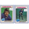 Image 1 : (2) 1975/76 O-Pee-Chee NHL Cards #266 Gould, #285 Boddy