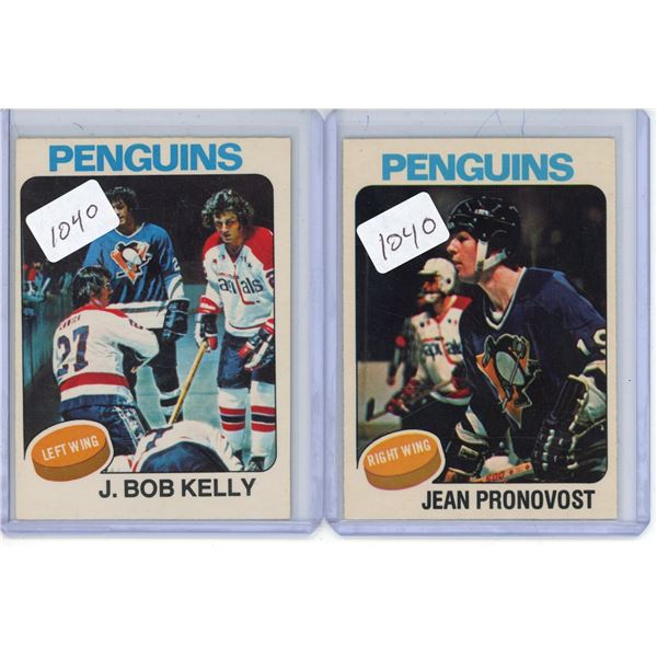 (2) 1975/76 O-Pee-Chee NHL Cards #263 Kelly, #280 Pronovost