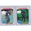 Image 1 : (2) 1975/76 O-Pee-Chee #246 Lalone, #169 Oddleifson
