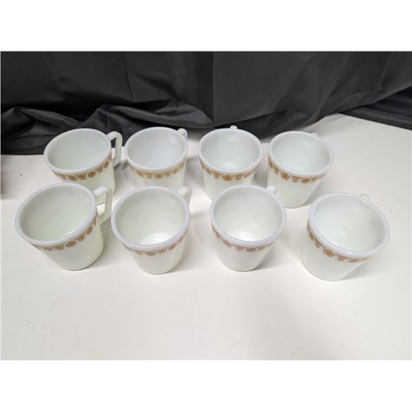 (8) Yellow Pyrex Mugs