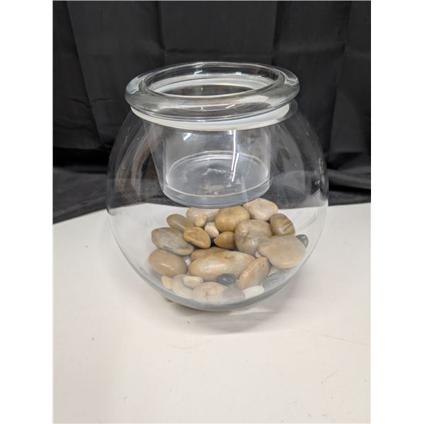 Glass Bowl W/. Insert Plus Rocks