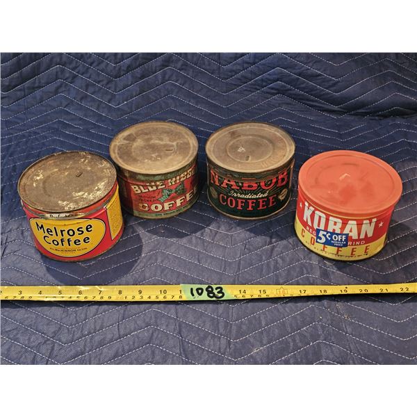 (4) Antique/Vintage Coffee Tins