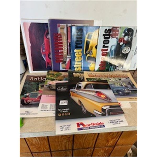9 assorted auto calendars