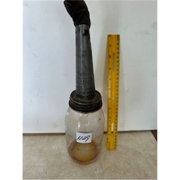 Oil bottle with eco pour spout