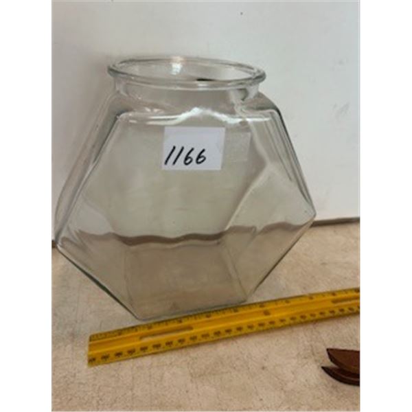 Heavy glass vase- 10"H