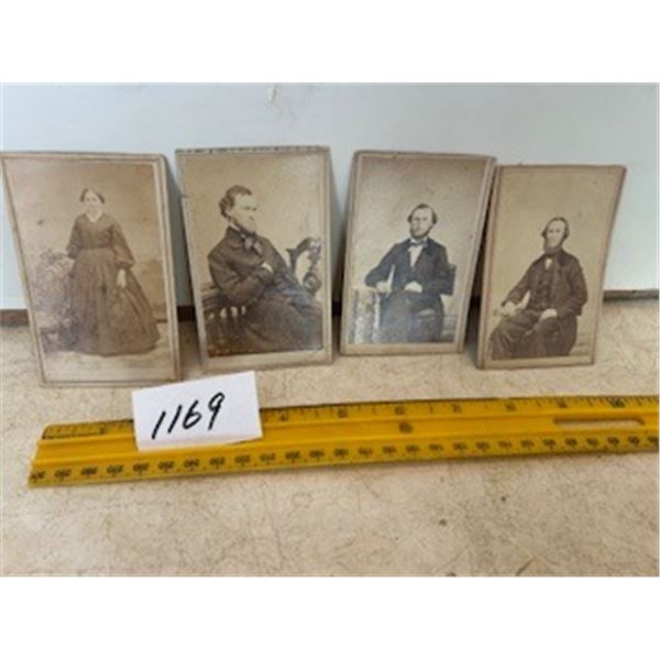 4 vintage photo's/ stamps on reverse