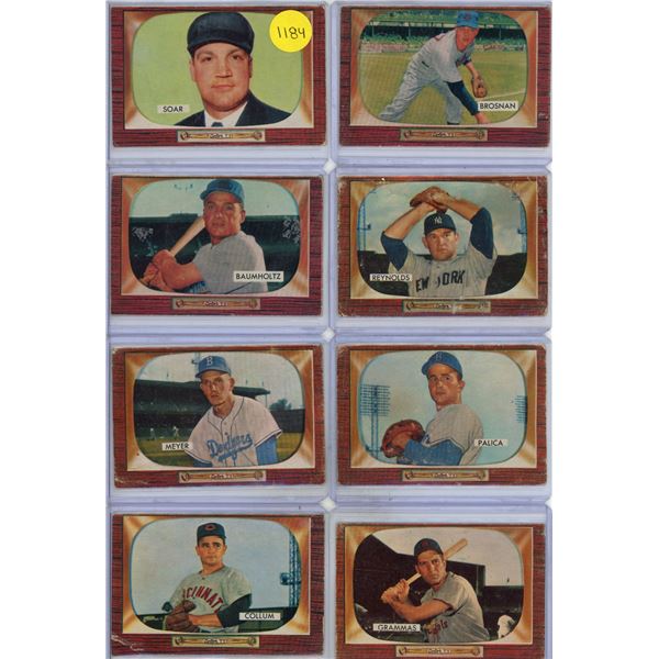 (13) 1955 Bowman Baseball Cards. (Poor Condition)