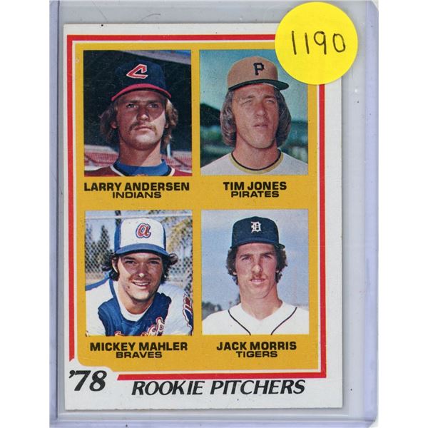 Jack Morris Rookie Card 1978 Topps # 703.