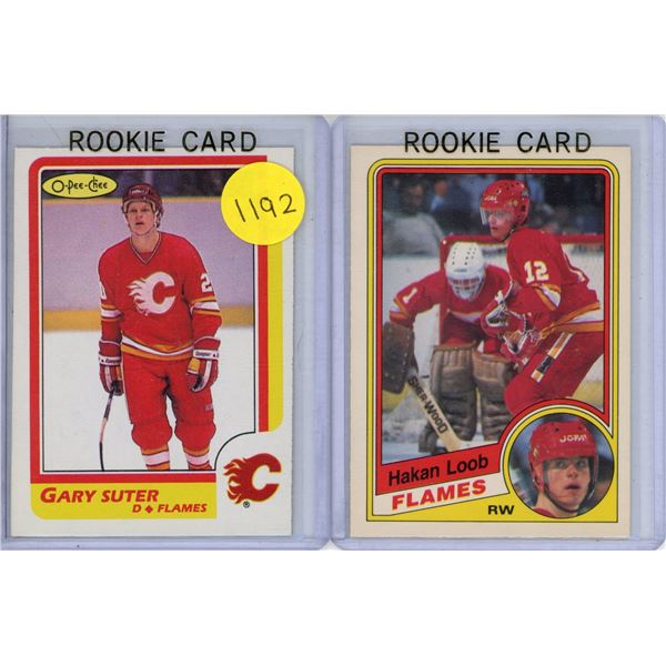 Gary Suter and Hakan Loob OPC Rookie Cards.