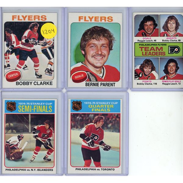 (5) 1975 Topps Flyer Cards.