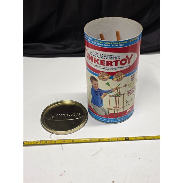 Tinker toys tin with toys inside- from 2000