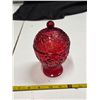 Image 1 : Avon red glass candy dish with lid