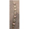 Image 1 : 1313 - Vintage copper and faux goldstone bracelet. Missing one square stone.  7 1/2" x 3/4"