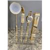 Image 1 : 1314 - Vintage IKON 24 kt gold plated Taiwan bar set - opener, jigger, knife and tongs is Lucite hol