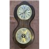 Image 1 : 1315 - Vintage Bulova battery operated clock and weather station.  Made in England. 24" x 11 wood pl
