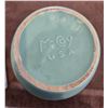 Image 2 : 1316 - Vintage McCoy "Springwood" art pottery vase.  Mint green with raised white dogwood flower pat