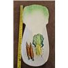 Image 1 : 1317 - Vintage large hand painted celery shaped serving dish. 12 1/2" long, 5 3/4" wide. Japan stamp