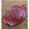 Image 2 : 1319 - Vintage hand -blown cranberry glass bowl or trinket dish.  Chalet made in 1960s or 1970s.